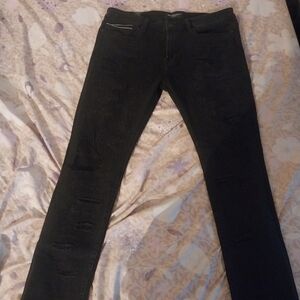 Cult of individuality black super skinny punkd jean ( heavy distress )